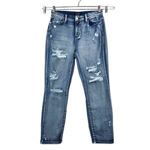 Judy Blue‎ Distressed Boyfriend fit jeans boho stretchy sz 29